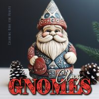 Clay Gnomes Coloring Book for Adults: Christmas Gnomes Coloring Book for Adults Coloring Book Gnomes Grayscale 3D Pottery Gnomes Coloring8,5×8,5″ 56P