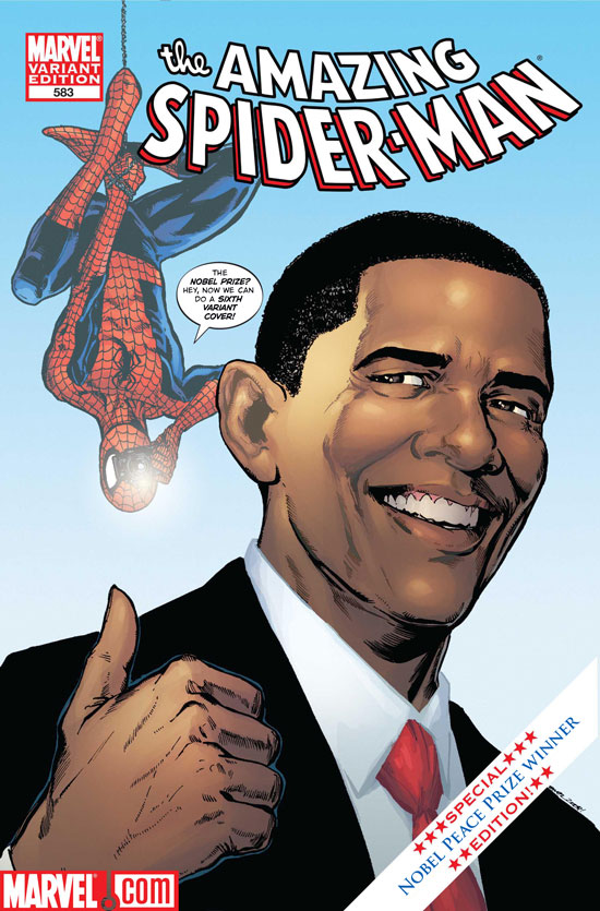 Best-selling comic book character of 2009 wins Nobel Peace Prize