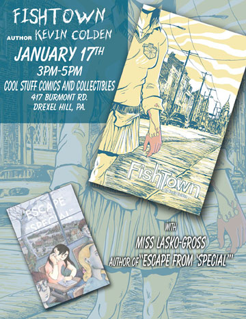 Kevin Colden and Miss Lasko-Gross signing in Drexel Hill, PA