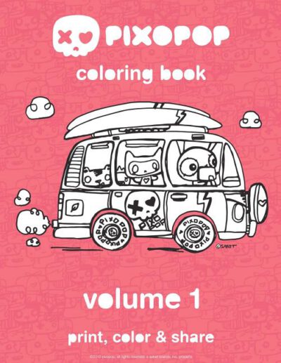 Cover image for pixopop coloring book - volume 1: 50 unique and adorable pixopop illustrations to color and share with your friends and family