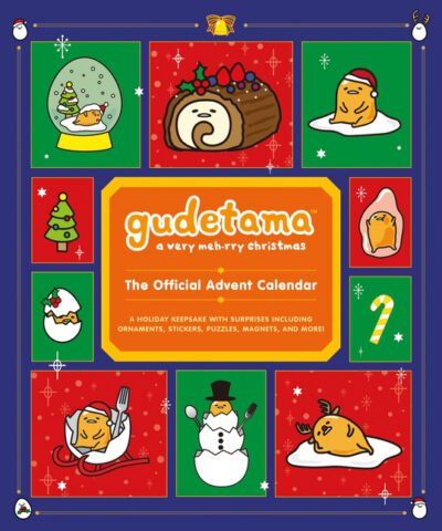 Cover image for Gudetama: A Very Meh-Rry Christmas: The Official Advent Calendar: A Holiday Keepsake with Surprises Including Ornaments, Stickers, Puzzles, Magnets, a
