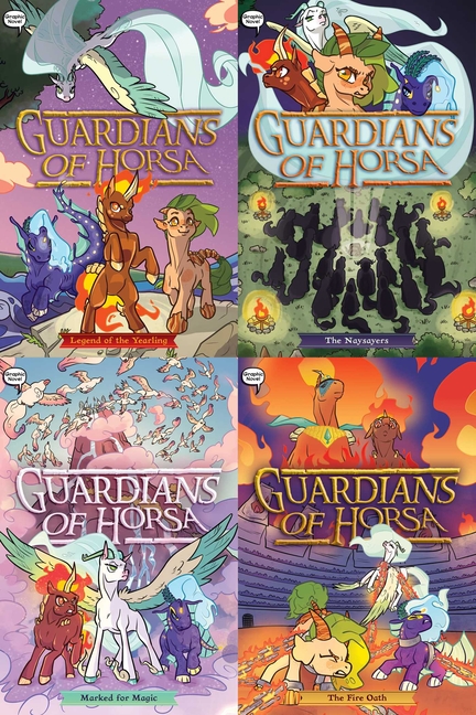 Cover image for Guardians of Horsa Graphic Novel Collected Set: Legend of the Yearling; The Naysayers; Marked for Magic; The Fire Oath