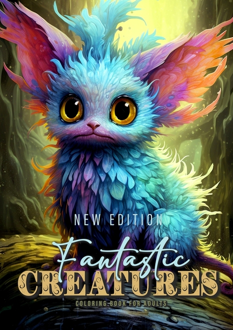 Cover image for Fantastic Creatures Coloring Book for Adults New Edition: cute Creatures Coloring Book Grayscale cute Monsters Coloring Book for Adults Fantasy Beasts