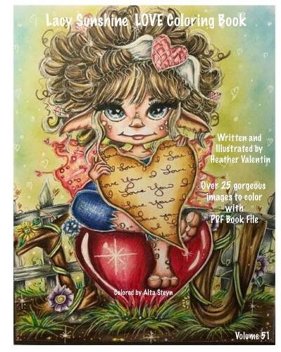 Cover image for Lacy Sunshine Love Coloring Book: Valentine Love Fairies, Sprites, Dragons, Hearts and More Adult Colorng Book All Ages Volume 51