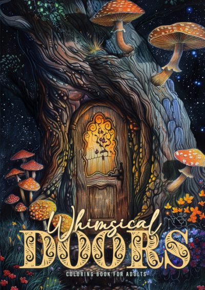 Cover image for Whimsical Doors Coloring Book for Adults: Whimsical Houses Coloring Book Magical Coloring Book for Adults 52 p