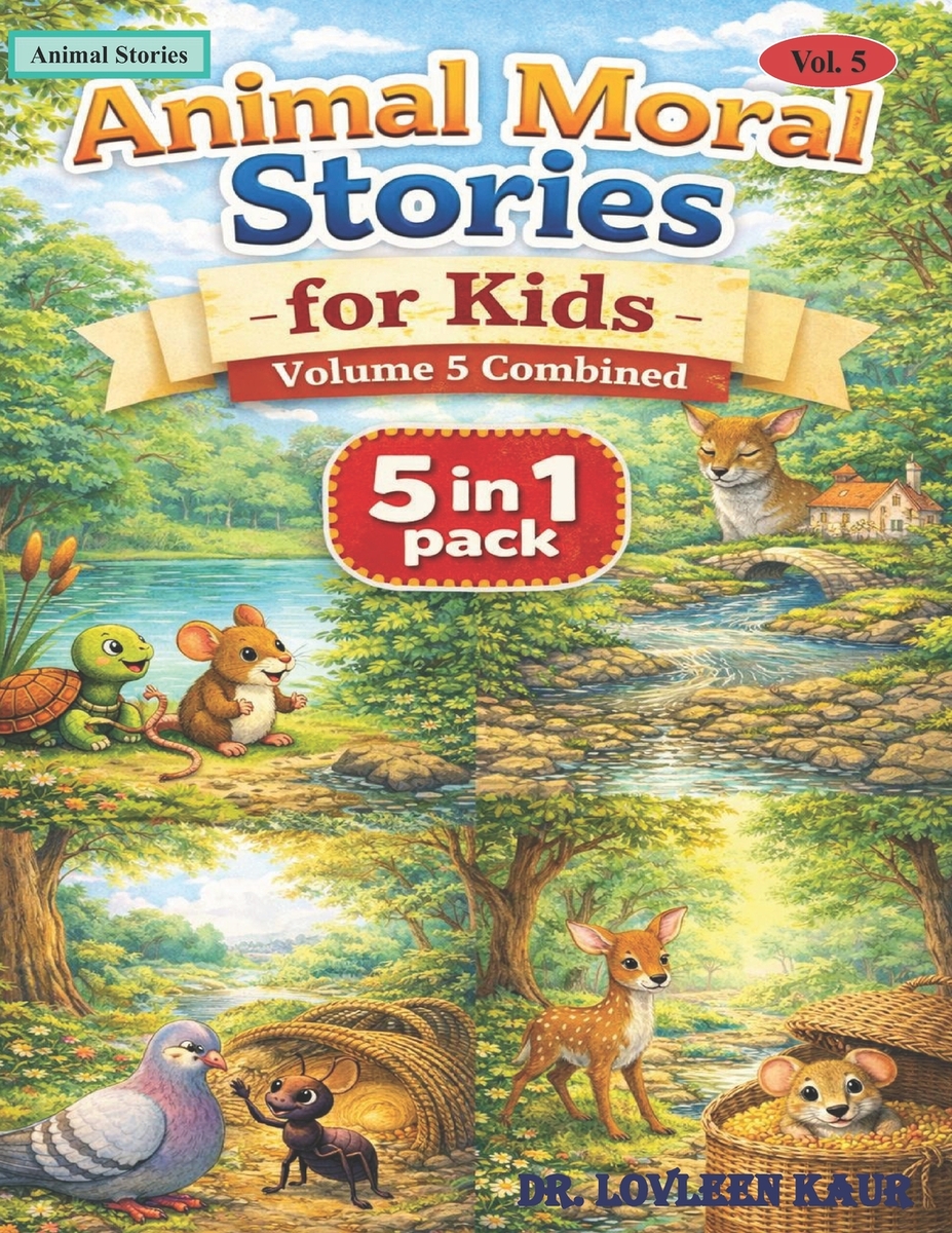 Animal Moral Stories for Kids - Volume 5 Combined: 5-in-1 Collection of Short Moral Stories with Life Lessons for Children