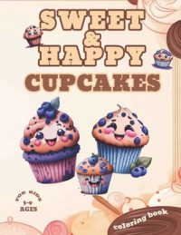 Cover image for Sweet and Happy Cupcakes: Coloring Book for Kids Ages 5-9