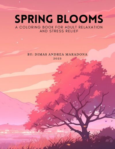 Cover image for Spring Blooms: A Coloring Book for Adult Relaxation and Stress Relief