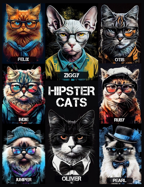 Cover image for Hipster Cats: Cool cats with glasses and scarves - a hipster adventure