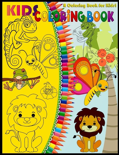 Cover image for Kids Coloring Book: Cute Horses, dinosaur, Birds, Owls, Elephants, Dogs, Cats, Turtles, Bears, Rabbits and many more, Ages 3-8.