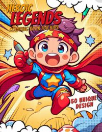 Cover image for Heroic Legends Coloring Book for Kids: Immerse Yourself in the Exciting World of Heroic Legends as You Color! 50 Cute illustrations for Kids